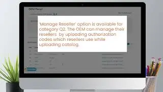 OEM panel Manage approvals of sellers, catalogs and authorizations