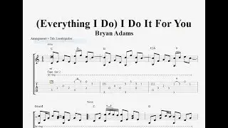 [Free Tab] (Everything I Do) I Do It For You - Bryan Adams - fingerstyle guitar