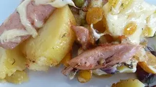 жаркое в духовке с колбасой