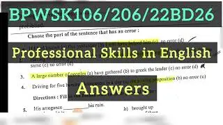 Answers for Professional Skills in English | BPWSK106/206