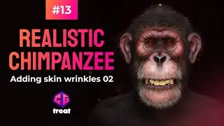 Master Zbrush: Realistic Chimpanzee Creation - Adding skin wrinkles 02