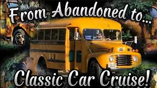 We Drive This Once Abandoned 1948 Ford School Bus To A Classic Car Cruise In Junction City Oregon!