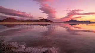 8K Stock Video - Time lapse of colorful sunrise reflecting over the Great Salt Lake