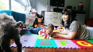 All family on living room