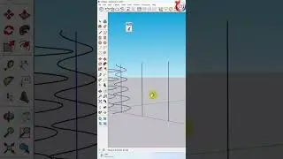 Helix Along Curve in Sketchup Extension #shorts