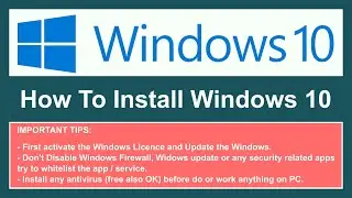 Windows 10 installation step by step