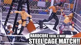 HARDCORE FATAL 4 WAY STEEL CAGE FIGURE MATCH!! ACTION FIGURE PICFED MATCH!!