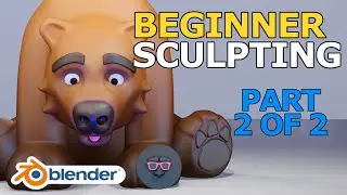 Blender 2.9 Tutorial - Beginner Sculpting - Stylized Bear - Part 2 of 2