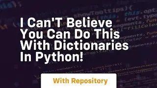 I can't believe you can do this with dictionaries in python!