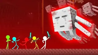 Stickman VS Minecraft: Ghast Mutant Attack - AVM Shorts Animation
