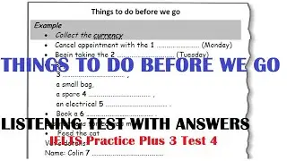 Things to do before we go Listening Test