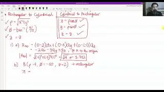 Cylindrical Coordinates (Rectangular to Cylindrical & vice versa) | Electromagnetics | 