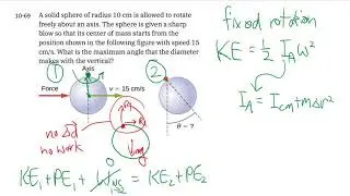 10-69 Conservation of energy with rotational kinetic energy