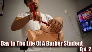 Day In The Life Of A Barber Student: Epi 2 | Practicing The 14 Stroke Shave😳