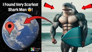 I Found Very Scariest Huge Shark Man Caught On Google Earth and Google Maps 😨!