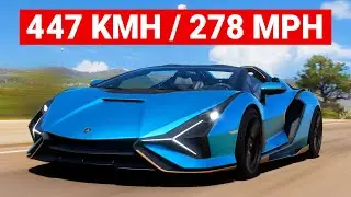 Forza Horizon 5 - 2020 Lamborghini Sian Roadster Max Build, Top Speed Tune (447 kmh/278 mph)