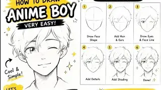 How to draw very easy anime drawing for beginner//step by step 