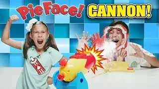 PIE FACE CANNON CHALLENGE!!! Get Blasted with Whipped Cream!