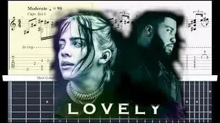 (Best Guitar Lesson) Billie Eilish - Lovely (slow speed for lesson)