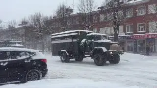 Военная колонна. Шостка 19.01.18