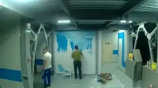 Роспись стен в Аэротрубе NeoFly г.Казань 2 этаж