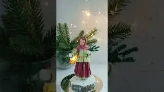 Авторская коллекционная игрушка на елку из ваты. Серия Матрëнушки. Русское Рождество.