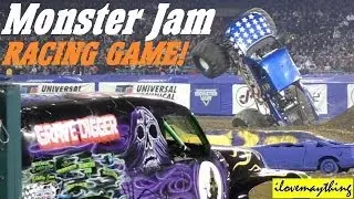 Grave Digger WINS! MONSTER JAM TRUCKS Racing LIVE!!