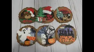 Tree Rings!  Halloween & Christmas tags using TH Tree Ring Die