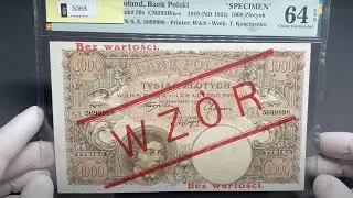 1.000 złotych 1919 - WZÓR - wysoki nadruk