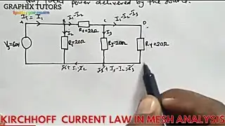 MESH AND LOOP ANALYSIS USING KIRCHOFF CURRENT LAW to find branch and mesh current