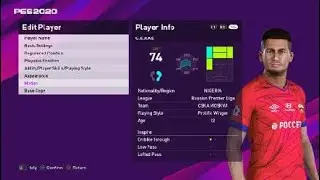 Chidera Ejuke face e football pes 2020 CSKA Moskova