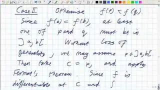 Lecture 20: Math. Analysis - Fermat's Theorem, Rolle's Theorem and the Mean Value Theorem