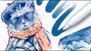 🎨 Digital Watercolor in Procreate Sketchbook Spread 📓 Animals and Landscapes in Procreate