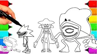 Sonic Coloring Pages NEW Sonic Team NEW Sonic in the movie 3 Tails, Shin Sonic Tapes COLORING 6