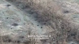 ‼️ Кадры боя 8 бойцов батальона К2 против 30+ кацапов💪🇺🇦 С поддержкой миномёта