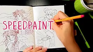 Рисую в скетчбуке под уютную музычку и пью чай | SPEEDPAINT