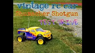 Old RC car Schumacher Shotgun first test in years! Playing together with Traxxas Rustler VXL