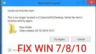 could not find this item windows 10