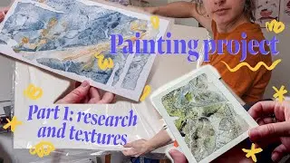 Painting a HUGE abstract watercolor | pt 1 - research and textures