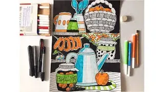 Урок рисования. Рисуем композицию "Кладовка".