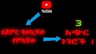 ዩቲዩብ ከመጀመሬ በፊት ባወኳቸው ኖሮ የምላቸው 3 ነገሮች/ Three things I wish I knew before starting youtube channel