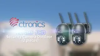 2K 4MP outdoor surveillance camera WiFi, 2560 × 1440P Ctronics PTZ WiFi IP camera（2pcs)