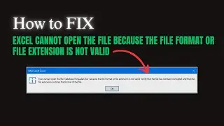 Excel Cannot Open the file because the file format or file extension is not valid