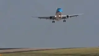 Gale force winds, bumpy landings and go-arounds at Leeds Bradford airport.
