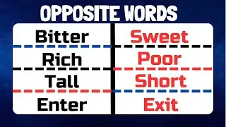 Opposite Words in English | Learn Opposite Words |English Class | Learn Antonyms English