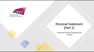 Personal Statement – Part 1