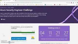 Completed My AZ 500 December 2021 MS Cloud Skills Challenge