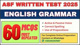 ASF English Grammar | ASF written Test Preparation | ASF Test Preparation 2025