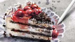Watercolor Slice of Cake | Procreate