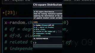 Chi square Distribution, random number in numpy  #coding #numpy #python #shorts #pythonlibrary #ai